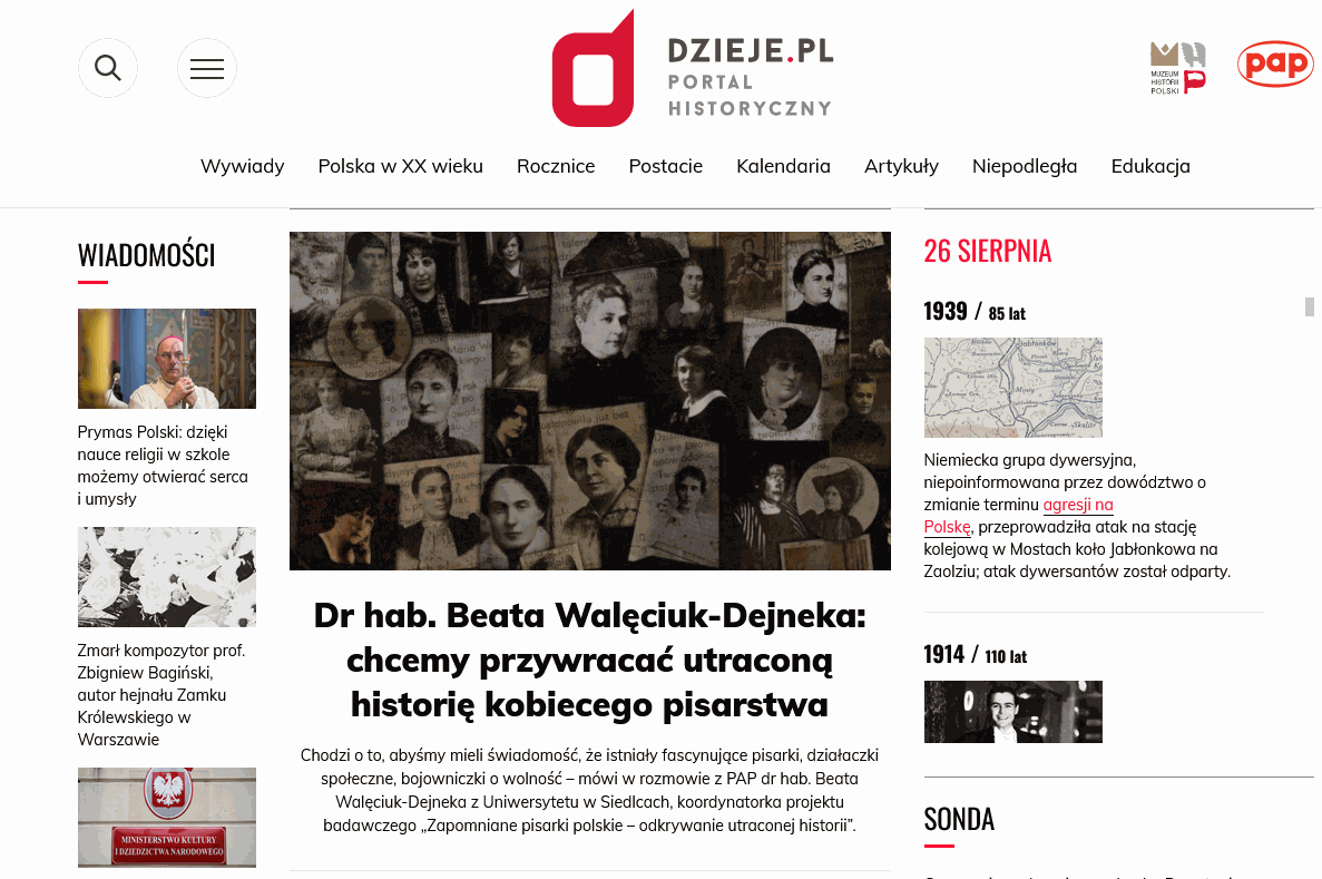 Prezentacja projektu na dzieje.pl